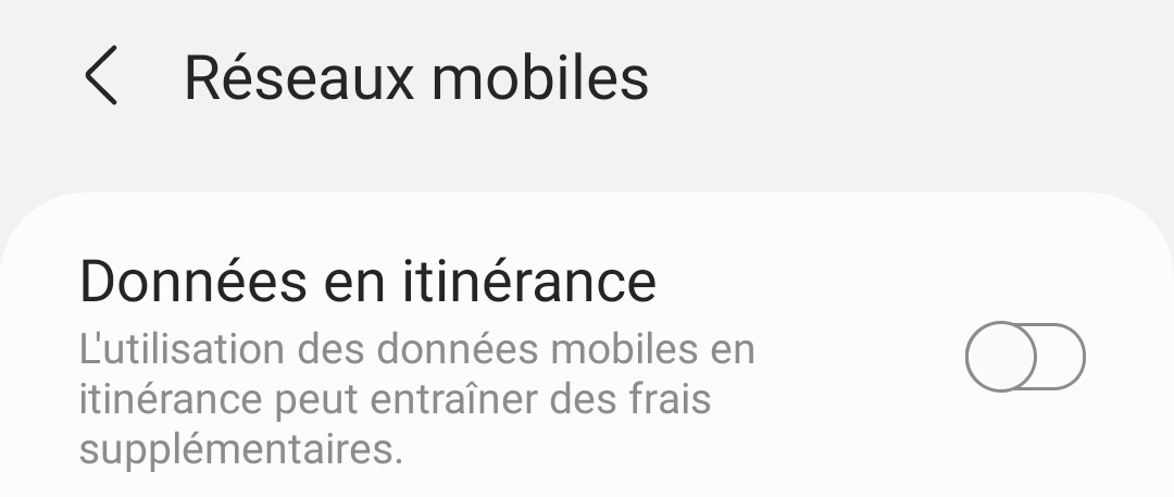 Itinerance mobile donnees